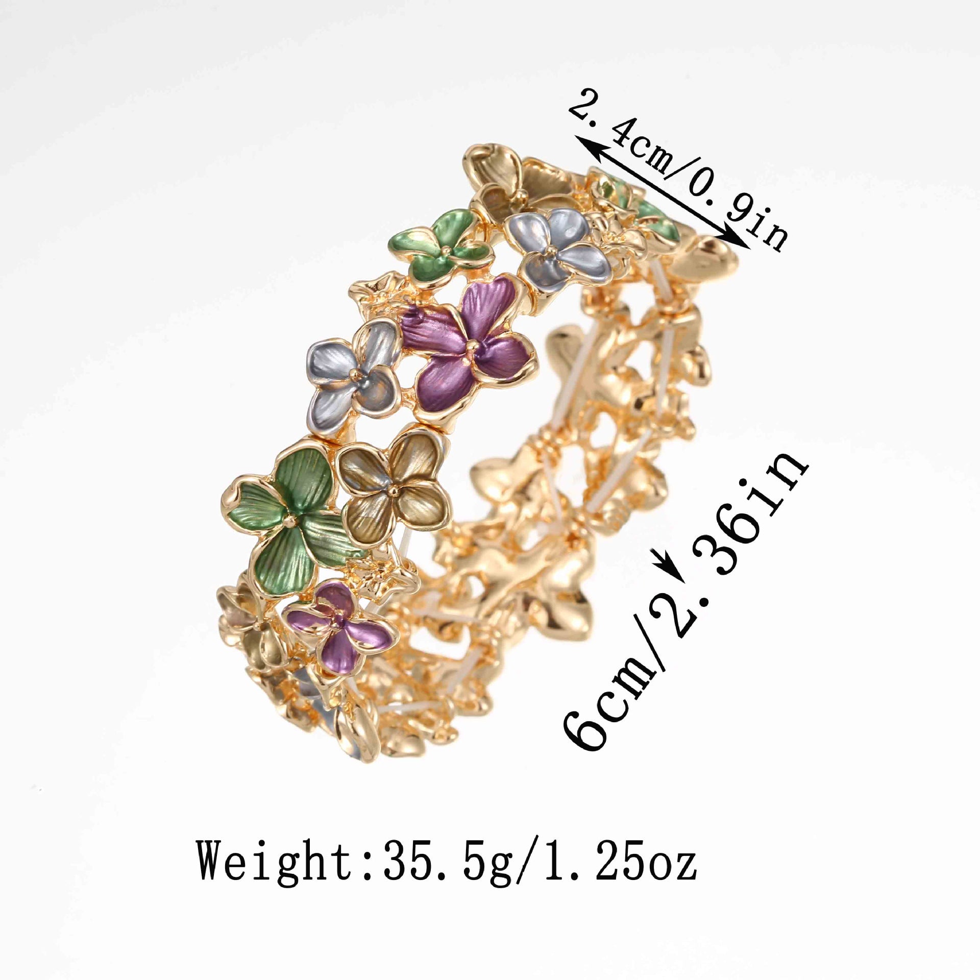 Enamel Little Sakura Elastic Bracelet Women's High-grade All-match Alloy Bracelet
