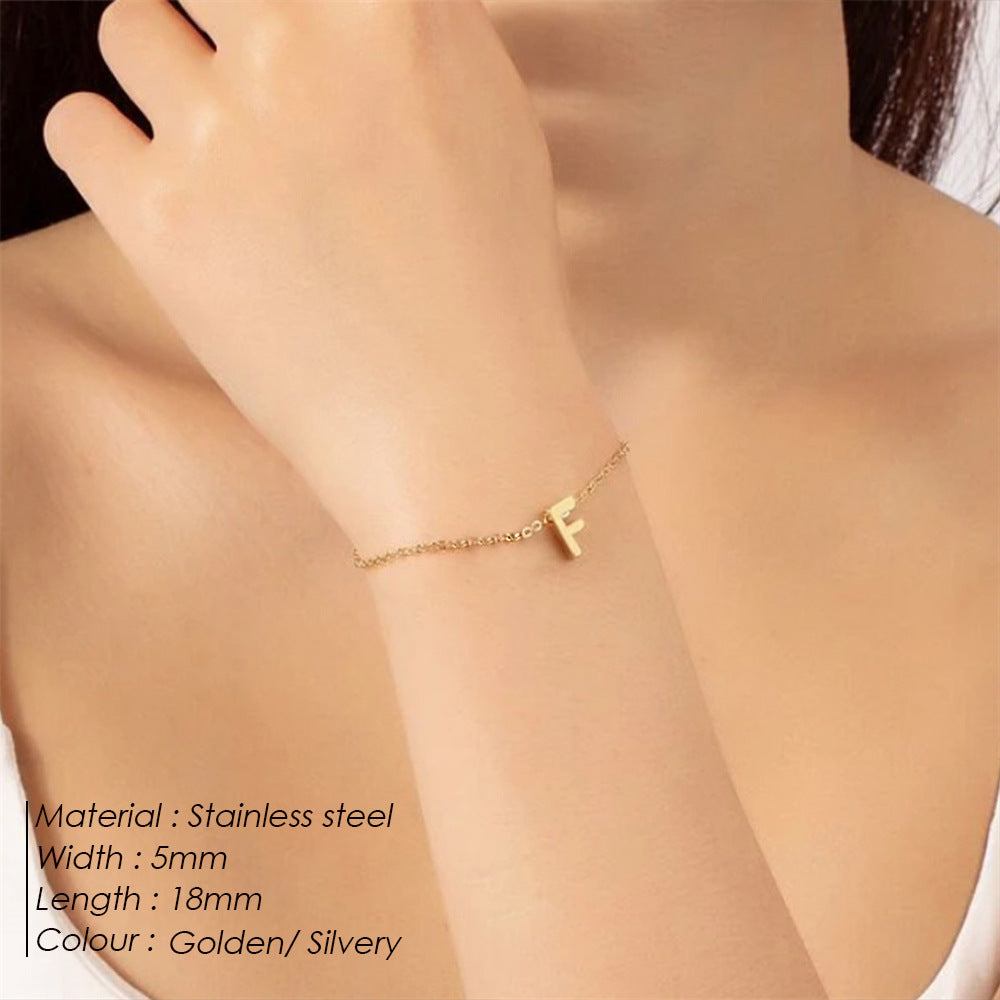 26 Letters Fashion Personality Stainless Steel Letter Bracelet