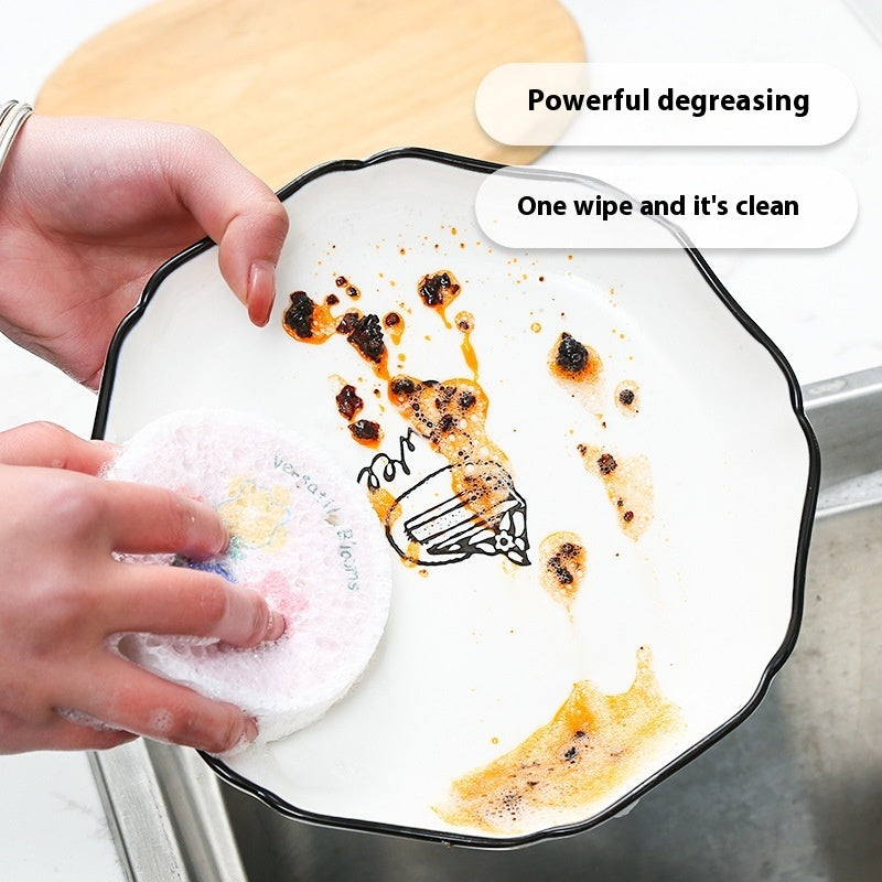 Sponge Wipe Kitchen Wok Brush Dishwashing Cartoon Sponge And Cloth Wipe
