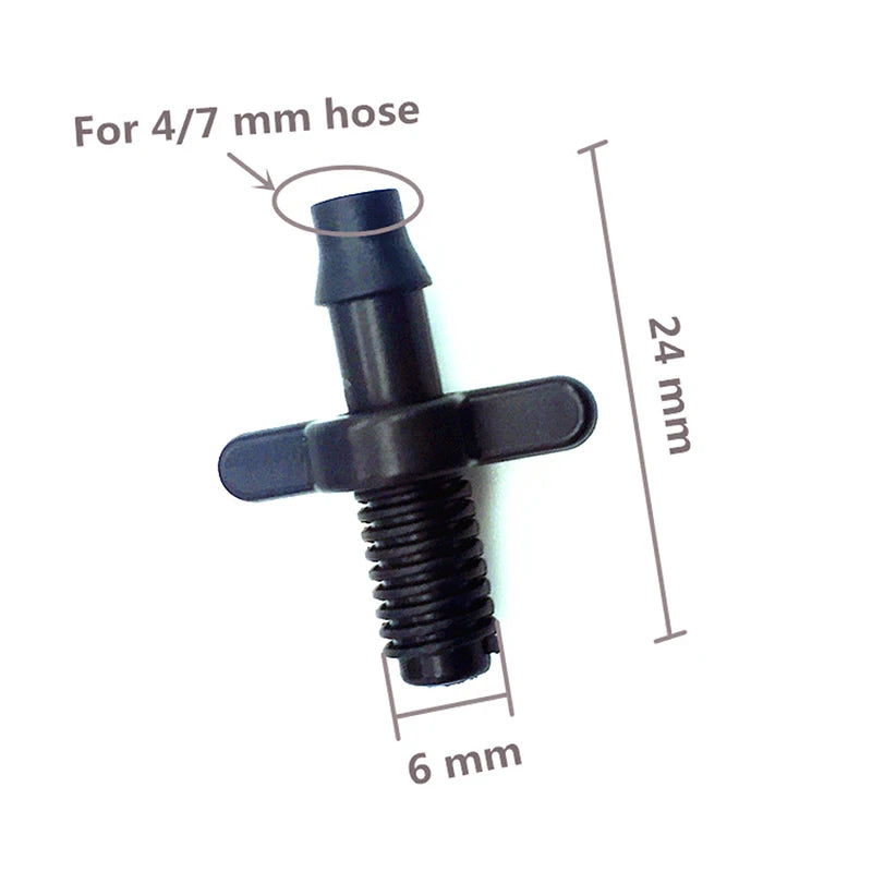 1/4" Barbed Straight Connector with Threaded Garden Hose Fittings Agricultura Irrigation Garden Pipe Connectors 50 PCs