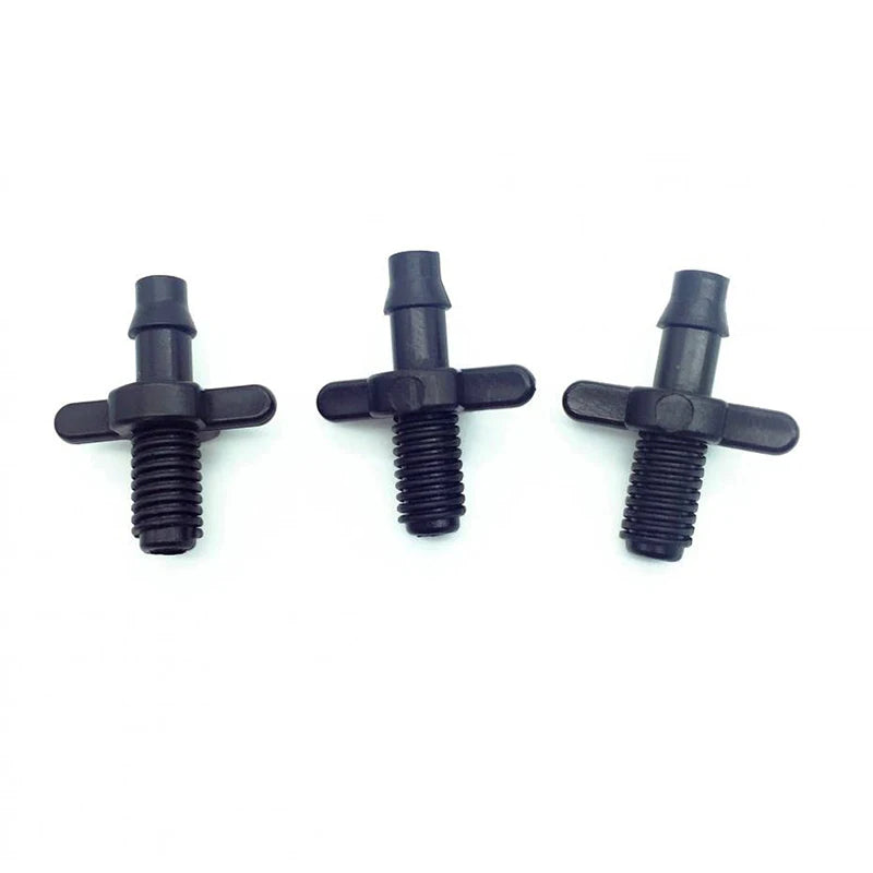 1/4" Barbed Straight Connector with Threaded Garden Hose Fittings Agricultura Irrigation Garden Pipe Connectors 50 PCs