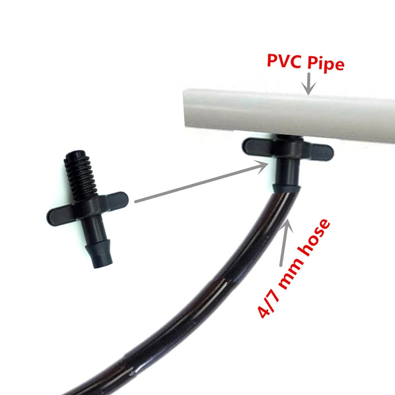 1/4" Barbed Straight Connector with Threaded Garden Hose Fittings Agricultura Irrigation Garden Pipe Connectors 50 PCs