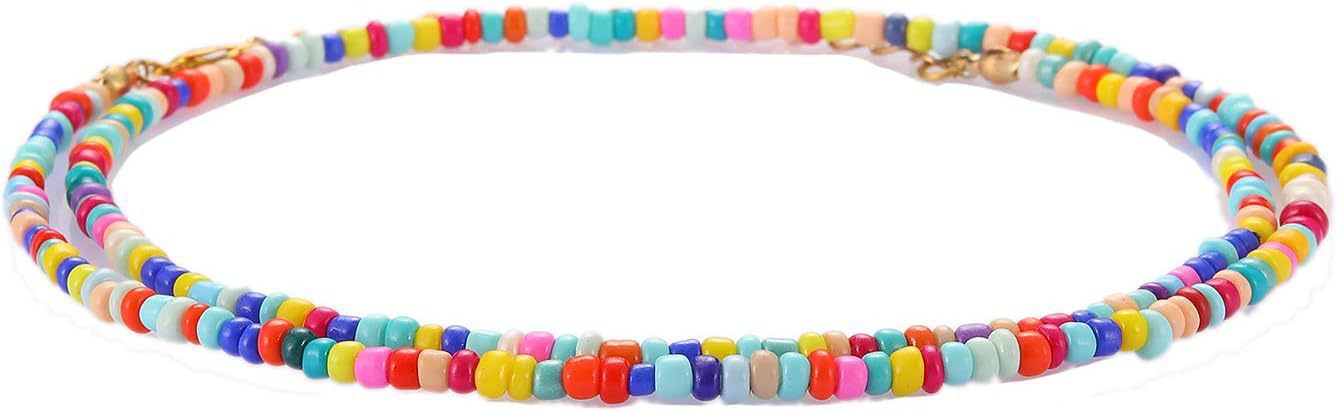 French Minority Colorful Shining Zircon Snake Chain Leather Rope Beach Love Anklet