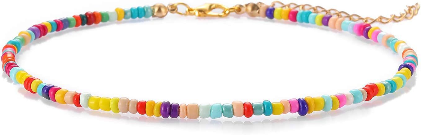 French Minority Colorful Shining Zircon Snake Chain Leather Rope Beach Love Anklet
