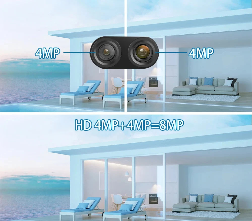 4K 8MP Camera Yoosee PTZ WIFI Cameras Dual Lens Two-Way Audio Auto Tracking Outdoor Security Surveillance IP Camera Wireless P2P