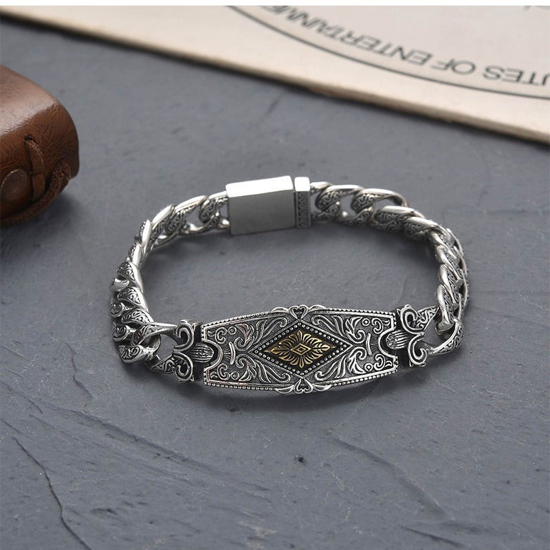 New Men's Baidu Power Style Personalized Retro Hip Hop Bracelet